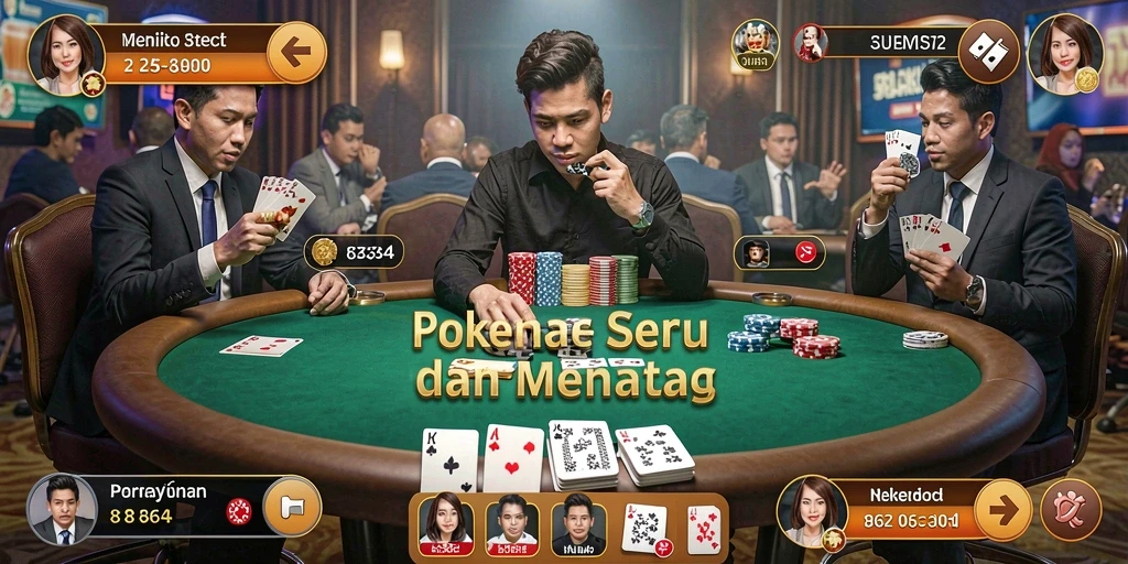 Tampilan menarik dari gameplay Poker di 8364.