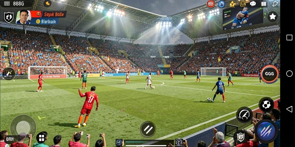 Tampilan menakjubkan dalam gameplay sepak bola 8G8G.