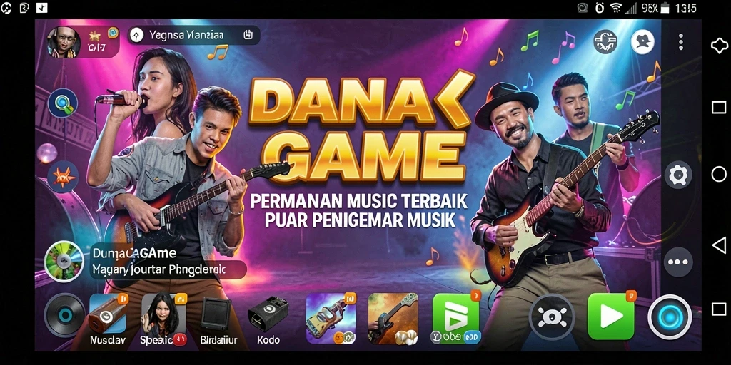 Tampilan menarik DANAGAME dengan gameplay musik yang seru.