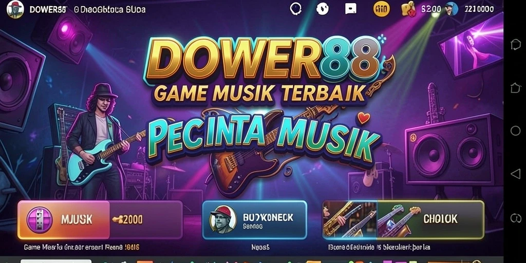 Screenshot menunjukkan gameplay seru dalam DOWER88 dengan fitur musik interaktif.