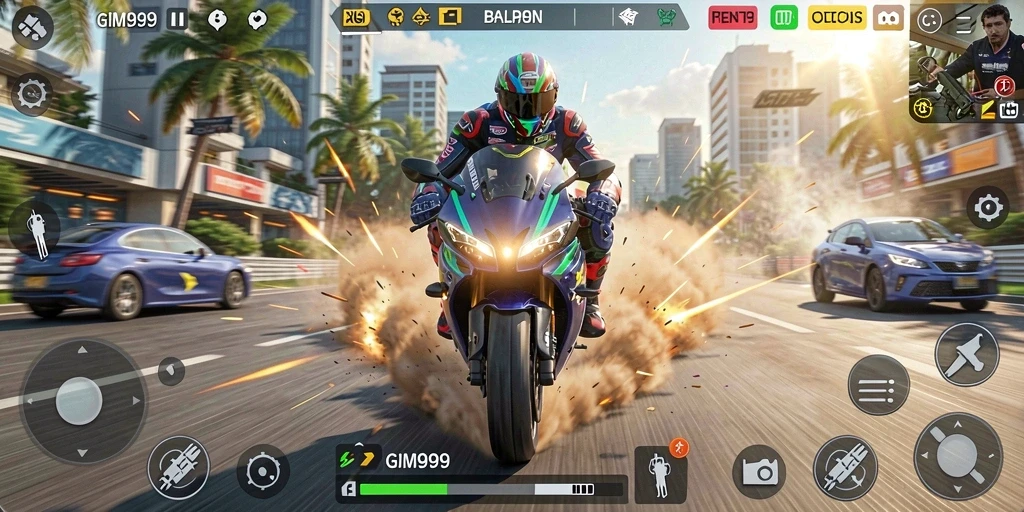 Tampilan balapan motor yang seru dan mendebarkan di GIM999.