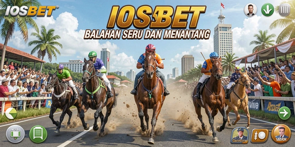 Screenshot gameplay IOSBET yang menampilkan balapan mendebarkan di trek.