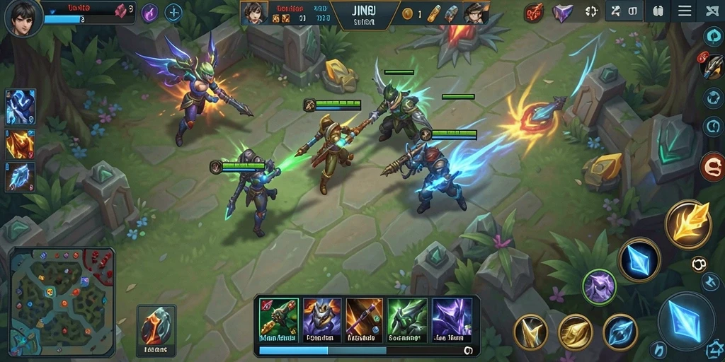 Tampilan gameplay seru dari JIN69 dengan pertarungan tim yang intens.