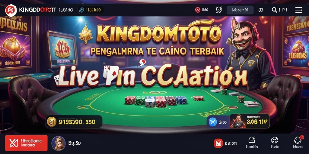 Tangkapan layar KINGDOMTOTO menampilkan dealer live dan gameplay yang menarik.