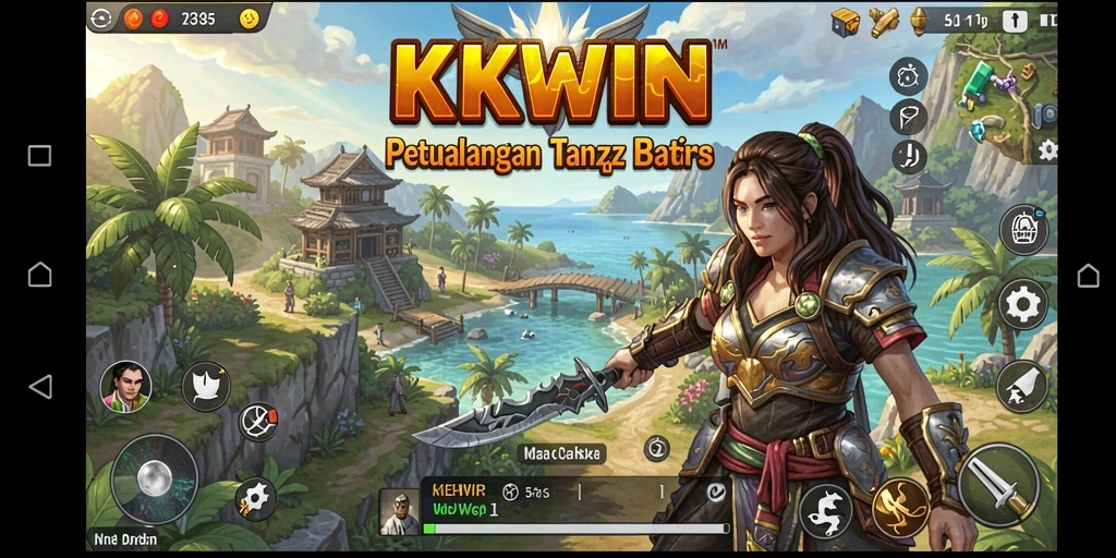 Screenshot gameplay KKWIN menampilkan petualangan seru di dunia terbuka.