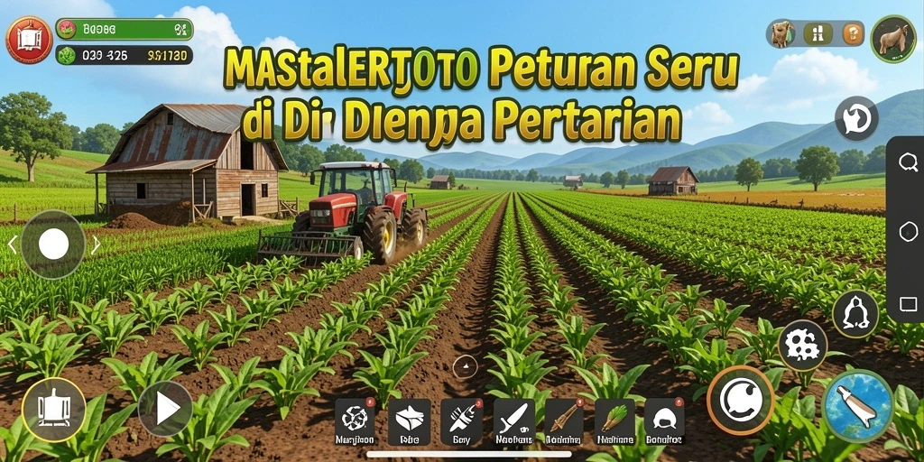 Screenshot gameplay MASTERTOTO dengan aktivitas bertani yang seru.