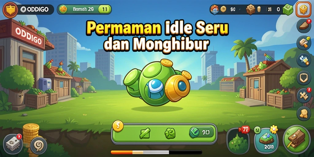 Screenshot gameplay ODDIGO menampilkan pengalaman Idle yang menarik.