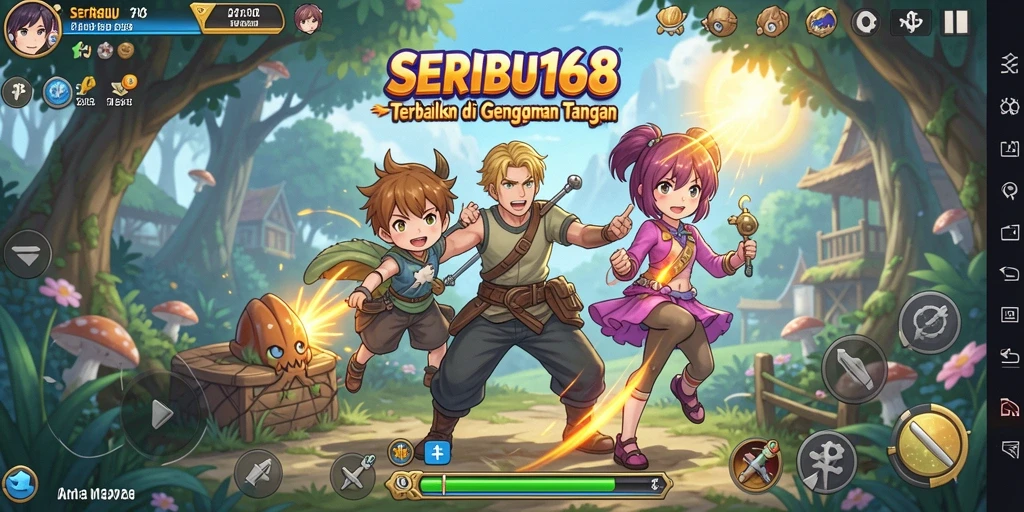 Tampilan menarik dari gameplay SERIBU168 dengan gaya anime yang menawan.