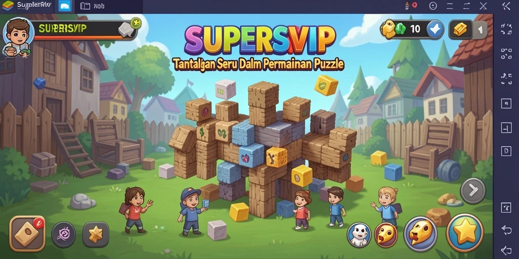 Tampilan gameplay SUPERSVIP yang menarik dan menantang di puzzle.
