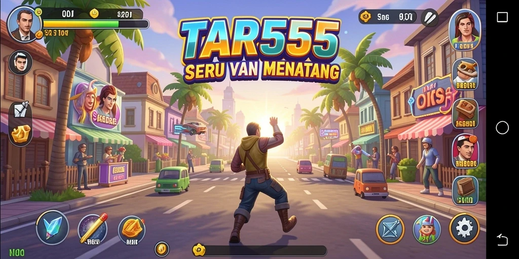 Tangkapan layar menunjukkan aksi seru dalam gameplay TAR555.