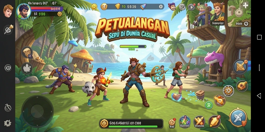 Tampilan gameplay V87 yang ceria dan menarik.