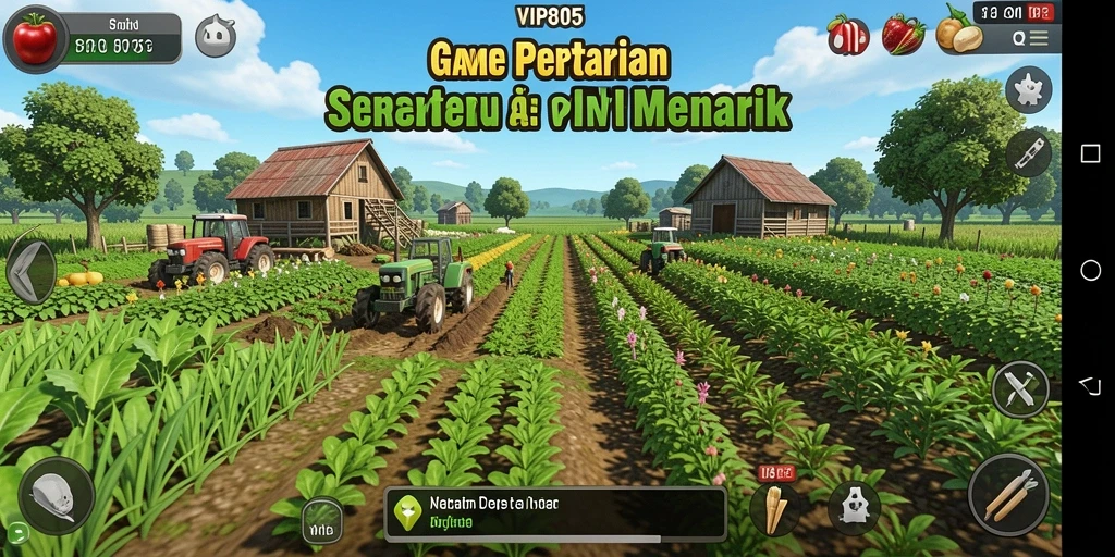 Tampilan gameplay menarik dari VIP805 dengan berbagai tanaman.