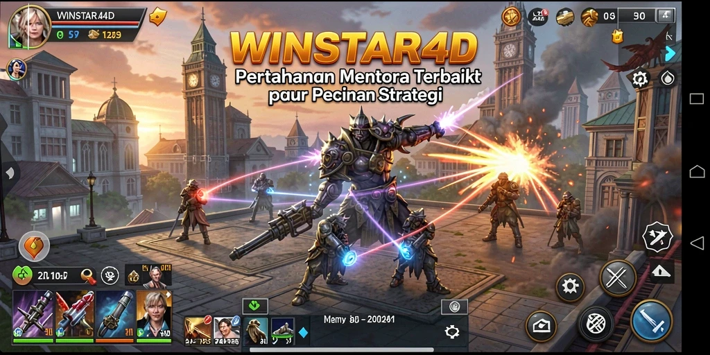 Tampilan gameplay menara di WINSTAR4D yang menegangkan.